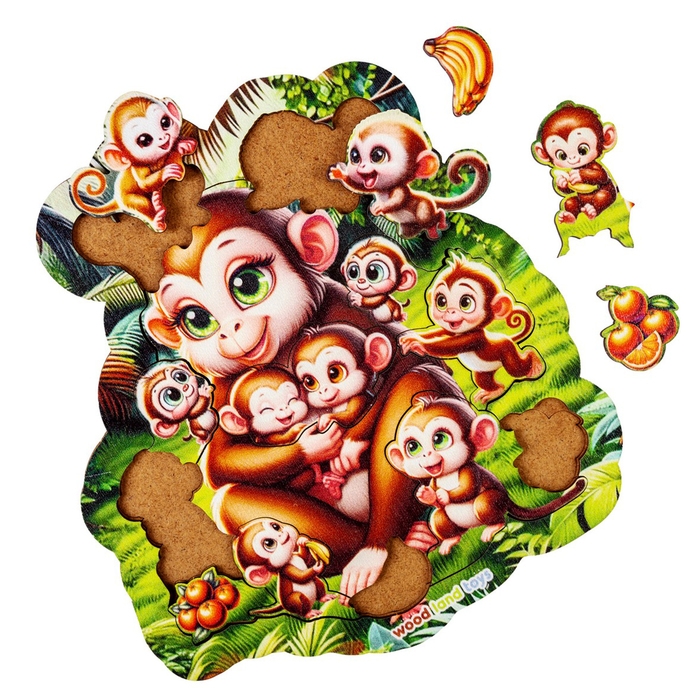 Пазл вкладыш «Обезьянка с малышами», 14 деталей Пазл вкладыш «Обезьянка с малышами», 14 деталей