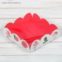 Коробка для печенья, кондитерская упаковка с PVC крышкой, &laquo;Жизнь прекрасна&raquo;, 10.5 х 10.5 х 3 см