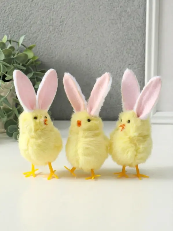 Сувенир пасхальный "Цыплёнок с зайчьими ушками" МИКС 5х6,5х12,5 см