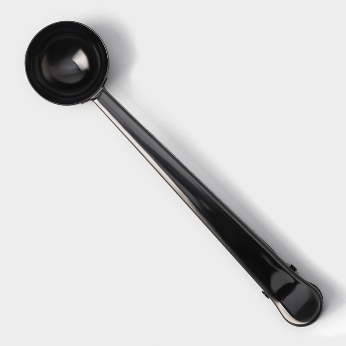 Ложка для кофе Доляна &laquo;Aroma&raquo;, 15 мл, с зажимом, цвет чёрный