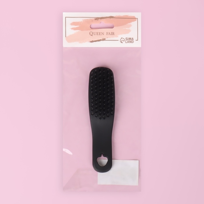 Расчёска - мини массажная, 3,5 &times; 13,2 см, цвет чёрный