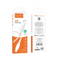 Кабель Hoco X70, Type-C - Type-C, 60 Вт (зарядка ноутбука), 3 А, 1 м, нейлон оплетка, белый Кабель Hoco X70, Type-C - Type-C, 60 Вт (зарядка ноутбука), 3 А, 1 м, нейлон оплетка, белый