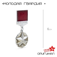 Значок "Молодая гвардия" серебро