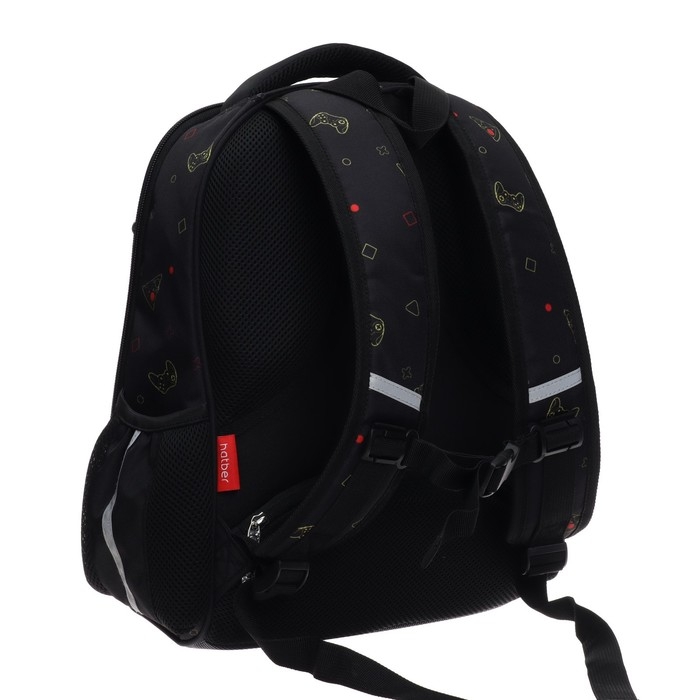 Рюкзак каркасный 38 х 29 х 12,5 см, Hatber Ergonomic light "All you need&hellip;", чёрный/жёлтый NRk_71035