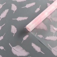 Пленка для цветов, матовая,"Перья", розовый, 0,6 х 9м &plusmn;5%