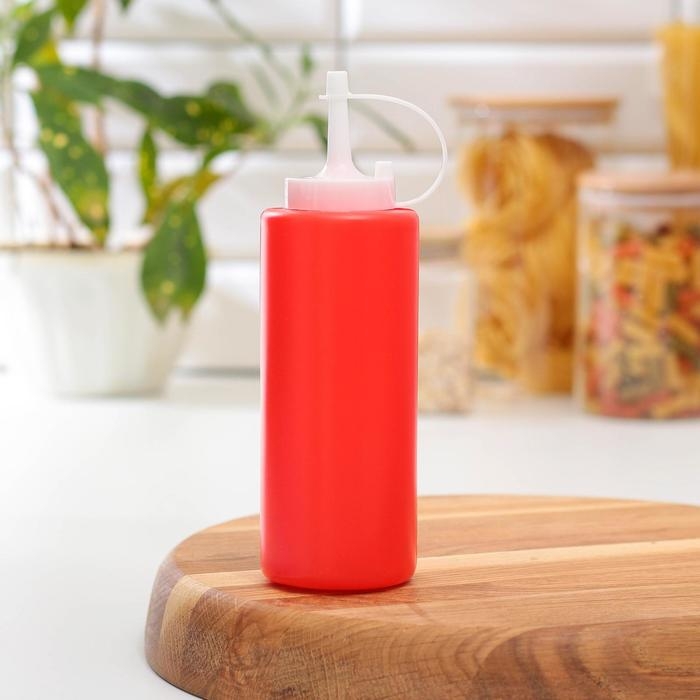 Ёмкость для соуса, 400 мл, 6×19 см, цвет красный Ёмкость для соуса, 400 мл, 6×19 см, цвет красный