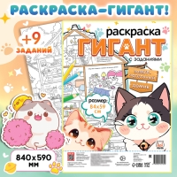 Раскраска гигант &laquo;Замурчательный домик&raquo;, с заданиями, 84 &times; 59 см, Аниме