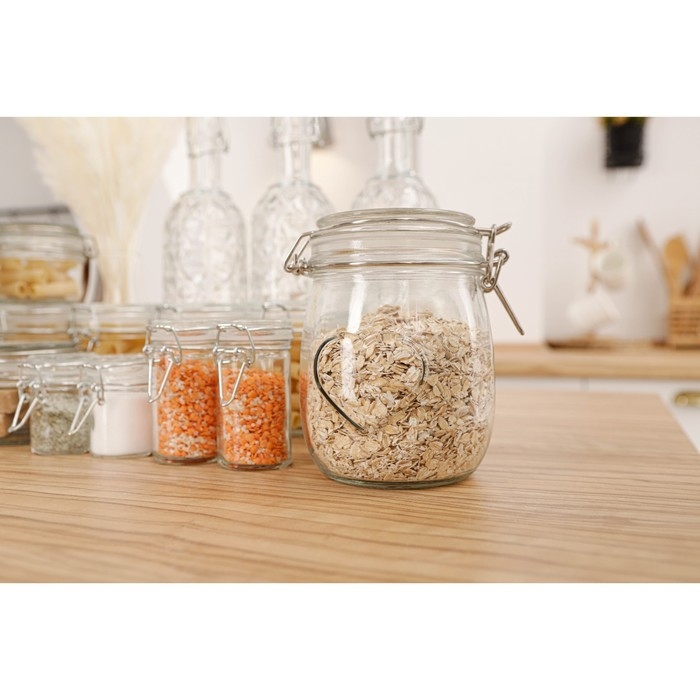 Банка стеклянная для хранения сыпучих продуктов Доляна &laquo;Галерея&raquo;, 100 мл, 6,5&times;10,6 см, с бугельным замком