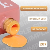 Гель лак для ногтей &laquo;SIMPLE&raquo;, 3-х фазный, 10 мл, LED/UV, цвет (207)