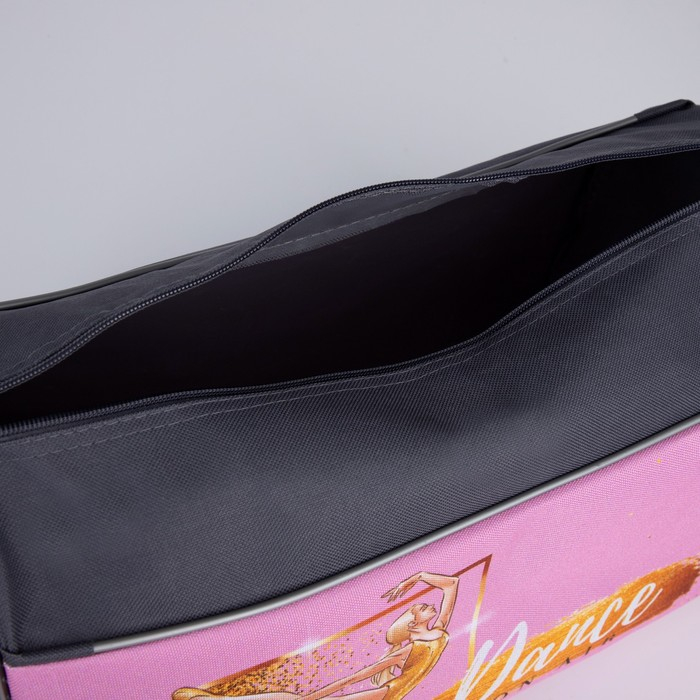 Сумка детская спортивная для девочки &laquo;Гимнастка&raquo;, на молнии, наружный карман, цвет серый/розовый