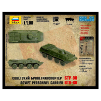 Сборная модель &laquo;Советский бронетранспортёр БТР-80&raquo; Звезда, 1/100, (7401)