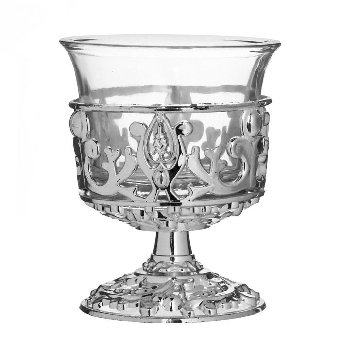 Подсвечник стекло, пластик на 1 свечу Подсвечник стекло, пластик на 1 свечу "Сердце из листьев сердце" золото 6,5х6х6 см