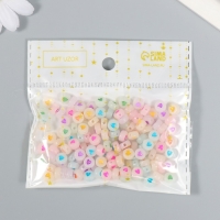 Набор бусин для творчества акрил фосфорные "Сердечки" набор 20 гр 0,4х0,7х0,7 см