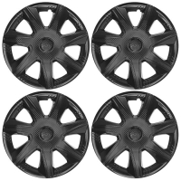 Колпаки колесные R16 "ДЖОЙ " черный глянец, карбон, набор 4 шт