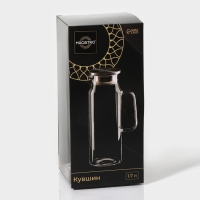 Кувшин для воды стеклянный с металлической крышкой Magistro &laquo;Богема&raquo;, 1,7 л, 10&times;27,5 см, цвет крышки серебряный