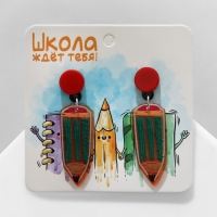 Серьги акрил &laquo;Карандаши&raquo;, цветные в серебре