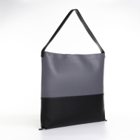 Сумка-мешок женская на молнии, цвет серый/чёрный Сумка-мешок женская на молнии, цвет серый/чёрный