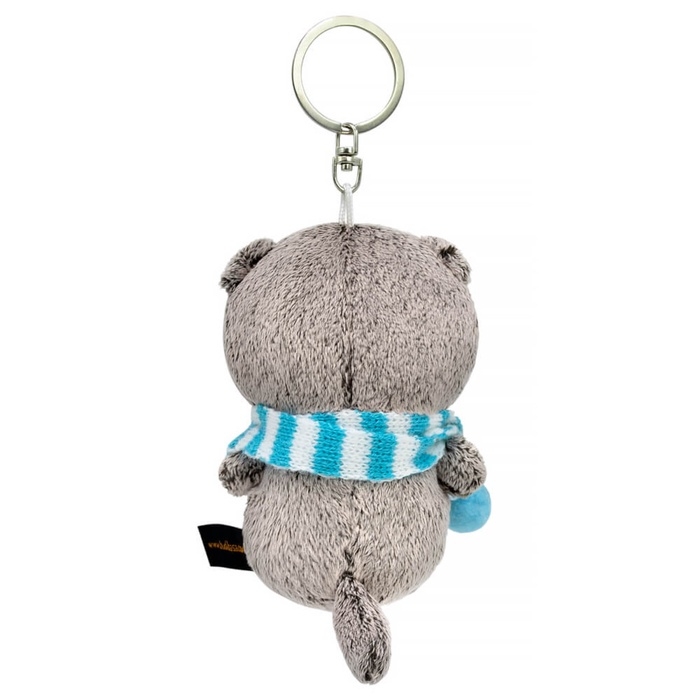 Брелок - детский мягкий &laquo;Басик в полосатом шарфе&raquo;, 15 см