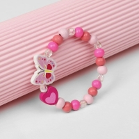 Браслет детский &laquo;Выбражулька&raquo; бабочка, цвет розовый