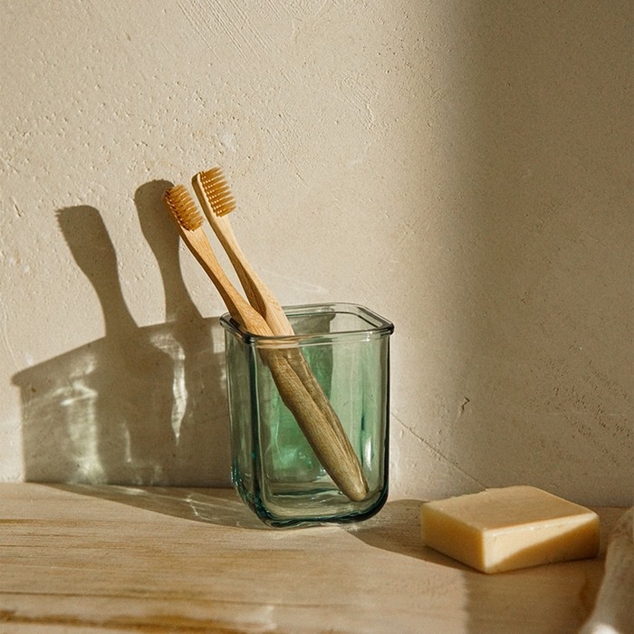 Стакан для зубных щеток SL Home, стекло, 8&times;8&times;10,4 см