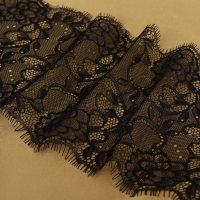 Кружево реснички, 175 мм × 3 ± 0,5 м, цвет чёрный Кружево реснички, 175 мм × 3 ± 0,5 м, цвет чёрный