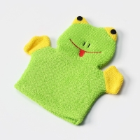 Мочалка - варежка детская для купания Доляна &laquo;Лягушонок&raquo;, 20 см