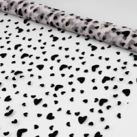 Сетка с флоком &laquo;Сердечки&raquo;, 150 см, 1 &plusmn; 0,2 м, цвет бежевый