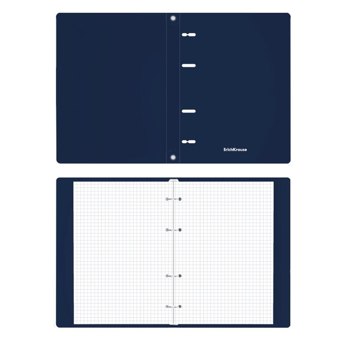 Тетрадь на кольцах, 80 листов в клетку, ErichKrause Classic, пластиковая обложка, блок офсет 100% белизна, МИКС