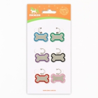 Адресник под гравировку "Косточка" объёмная, фасовка по 6 шт, 3,2 х 2,3 см, микс цветов Адресник под гравировку "Косточка" объёмная, фасовка по 6 шт, 3,2 х 2,3 см, микс цветов