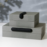 Шкатулка для украшений &laquo;Классика&raquo; экокожа, набор 2 шт.