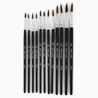 Кисть для рисования, набор пони круглые, 12 шт. № 1,2,3,4,5,6,7,8,9,10,11,12&laquo;Климт&raquo;