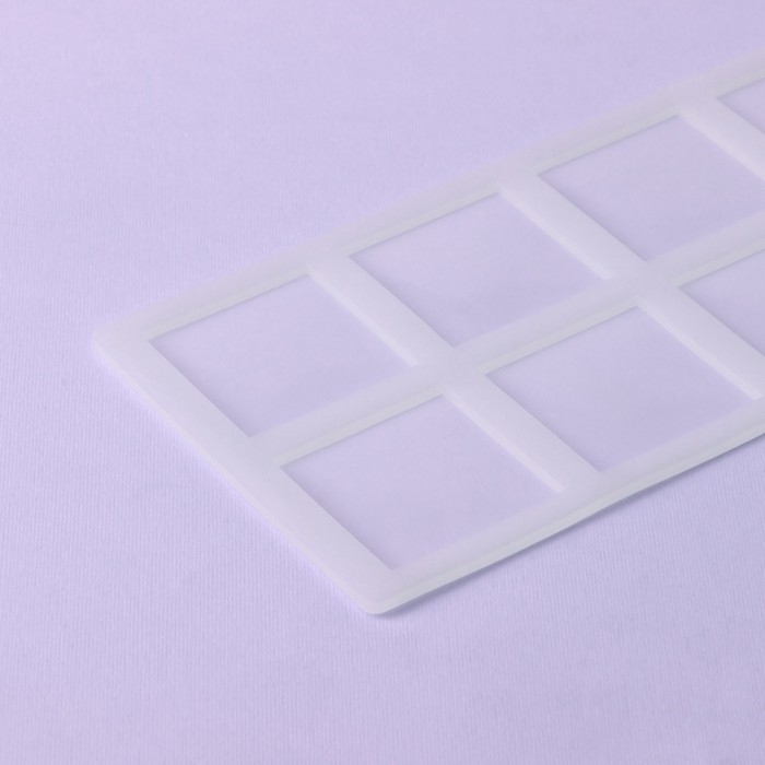 Форма для шоколада &laquo;Квадрат&raquo;, силикон, 8 ячеек, 22,5&times;11&times;0,3 см, цвет прозрачный