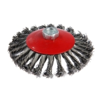 Щетка металлическая для УШМ ЛОМ, крученая проволока, "тарелка", М14, 125 мм Щетка металлическая для УШМ ЛОМ, крученая проволока, "тарелка", М14, 125 мм