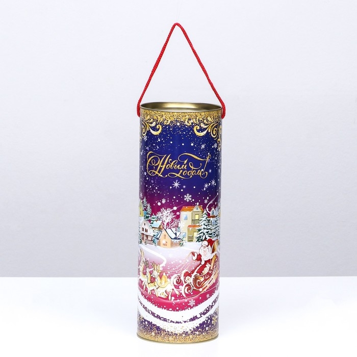 Новый год. Подарочная коробка, тубус под бутылку &laquo;Новый Год&raquo; 120х345мм (325 мм внутр. высота).