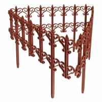 Ограждение декоративное, 25 &times; 180 см, 5 секций, пластик, терракотовое, &laquo;Классика&raquo;