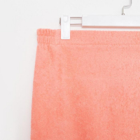 Килт женский для бани и сауны, цвет персиковый вышивка Снеговик, размер 80х150&plusmn;2 см, махра 300г/м 100% хлопок