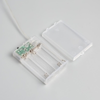 Гирлянда &laquo;Мишура&raquo; 1 м роса, IP20, серебристая нить, 100 LED, 2 режима, батарейки AAх3 (нет в комплекте), свечение мульти