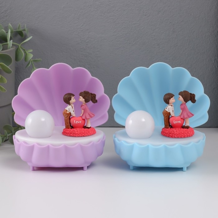 Сувенир пластик свет Сувенир пластик свет "Парочка в ракушке" МИКС 11,5х10х11,5 см