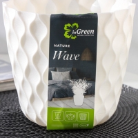 Горшок для цветов с поддоном &laquo;Wave&raquo;, 1,4 л, d=14,5 см, цвет белоснежный