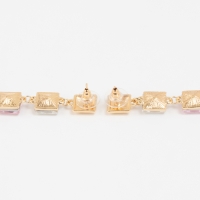 Серьги со стразами &laquo;Блум&raquo; квадраты светлые, цветные в золоте