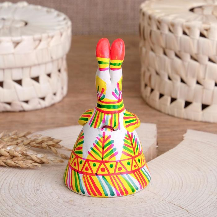 Филимоновская игрушка колокольчик &laquo;Заяц&raquo;