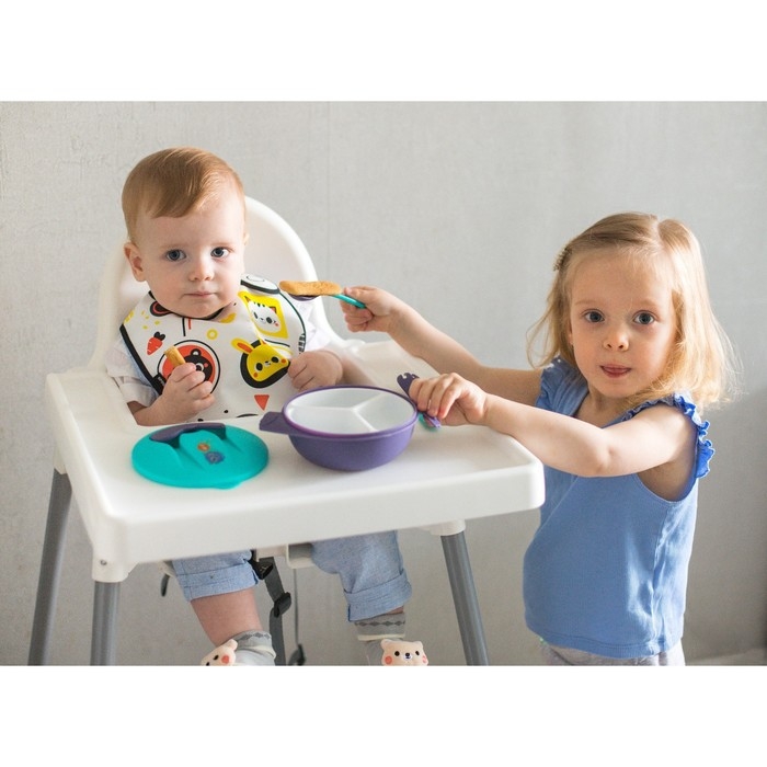 Нагрудник для кормления &laquo;Малыши&raquo; Г. Доман непромокаемый на липучке, с карманом