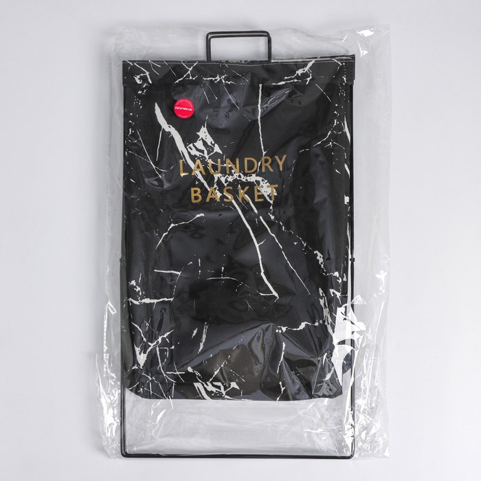 Корзина для белья Доляна &laquo;Монро&raquo;, 40&times;26&times;50 см, цвет чёрный