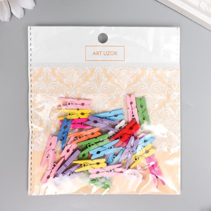 Декор для творчества дерево Декор для творчества дерево "Прищепка" 2,5 см (набор 30 шт) 10,5х11,5 см