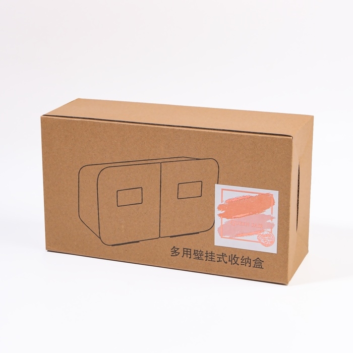 Органайзер для хранения, навесной, 2 секции, с клеевыми крючками, 20,2 &times; 11 &times; 6,4 см, цвет белый/серый