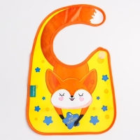 Нагрудник для кормления &laquo;Лисенок&raquo; непромокаемый на липучке, с карманом