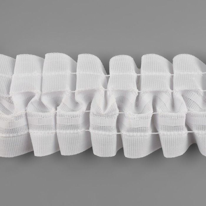 Шторная лента классическая, матовая, 6 см, 50 &plusmn; 1 м, цвет белый