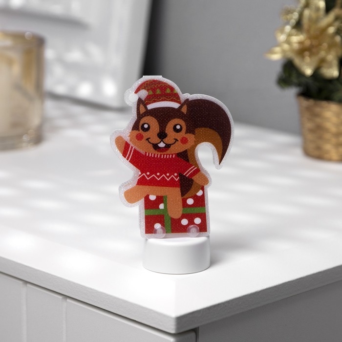 Световая картинка на подставке «Белочка» 11 см, батарейки, свечение тёплое белое Световая картинка на подставке «Белочка» 11 см, батарейки, свечение тёплое белое