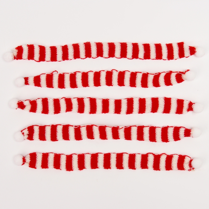 Шарфик для игрушек вязаный &laquo;Зимний вечер&raquo;, набор 5 шт., размер 1шт. &mdash; 27 &times; 2 см