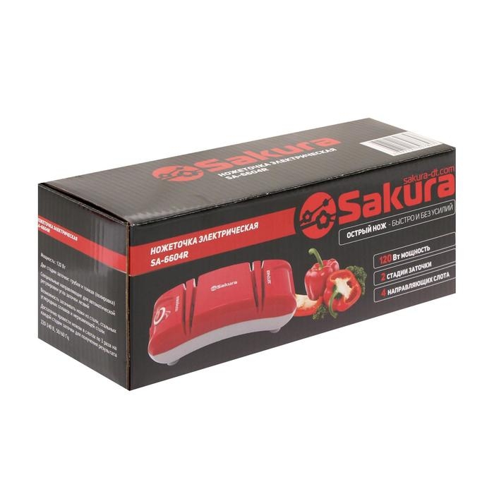 Точилка для ножей Sakura SA-6604R, электрическая, 120 Вт, красная Точилка для ножей Sakura SA-6604R, электрическая, 120 Вт, красная